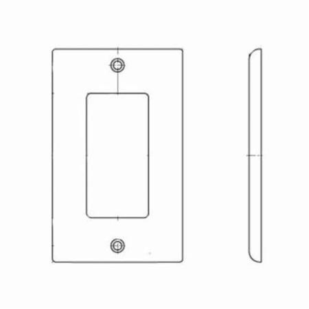 LEVITON Rocker Wall Plate, 1 Gang, Gray 80401-GY